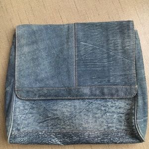 Fake denim clutch